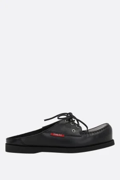 Women PHILEO x TBS flat mules in smooth leather