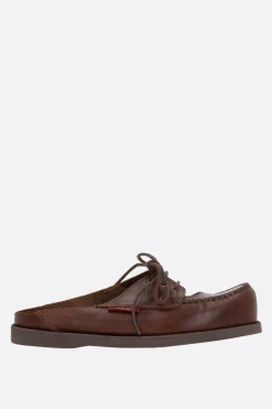 Women PHILEO x TBS flat mules in smooth leather