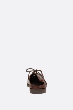 Women PHILEO x TBS flat mules in smooth leather