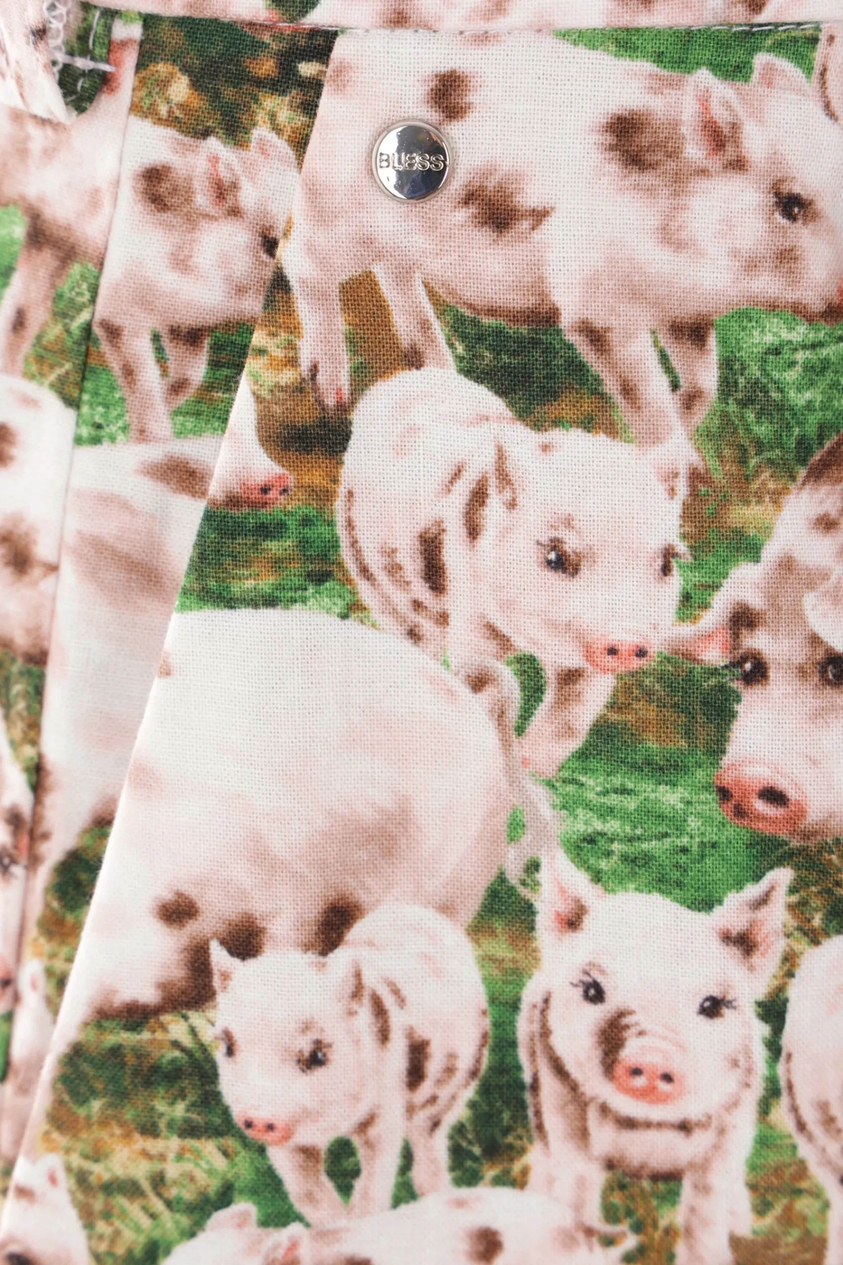 BLESS Pigs print cotton shorts