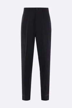 MAISON MARGIELA pinstriped linen and wool trousers