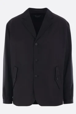 COMME DES GARÇONS HOMME pinstriped wool and technical cotton jacket
