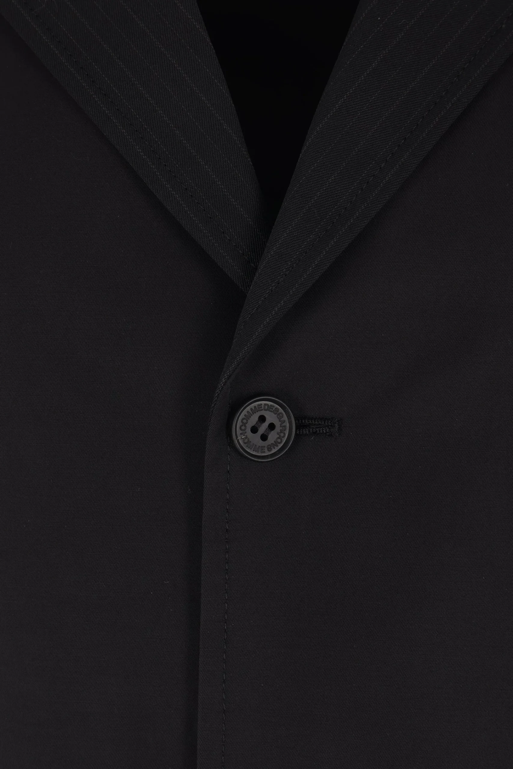 COMME DES GARÇONS HOMME pinstriped wool and technical cotton jacket