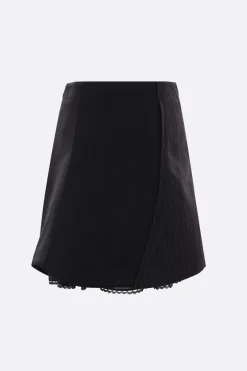 Women SACAI pinstriped wool asymmetric miniskirt