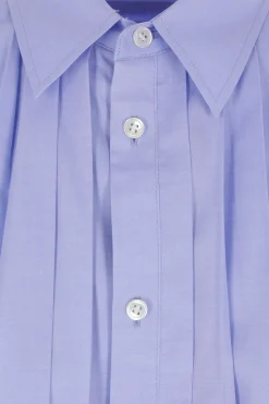 Women UNDERCOVER pleated crop shirt in Oxford cotton