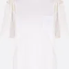 Women SACAI poplin and jersey t-shirt