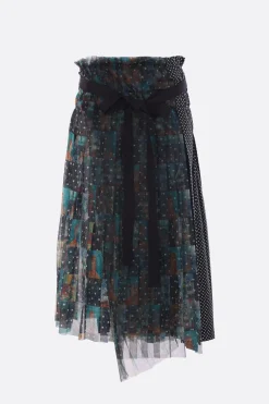 Women TAO COMME DES GARÇONS poplin and mesh wrap skirt