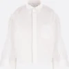 Women SACAI poplin shirt with deconstructed sleeves