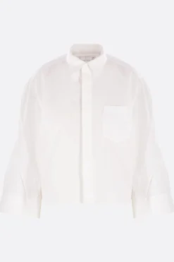 Women SACAI poplin shirt with deconstructed sleeves