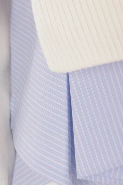 Women SACAI poplin shirt with overlay cardigan