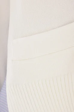 Women SACAI poplin shirt with overlay cardigan