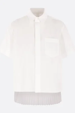 Women SACAI poplin short-sleeve shirt