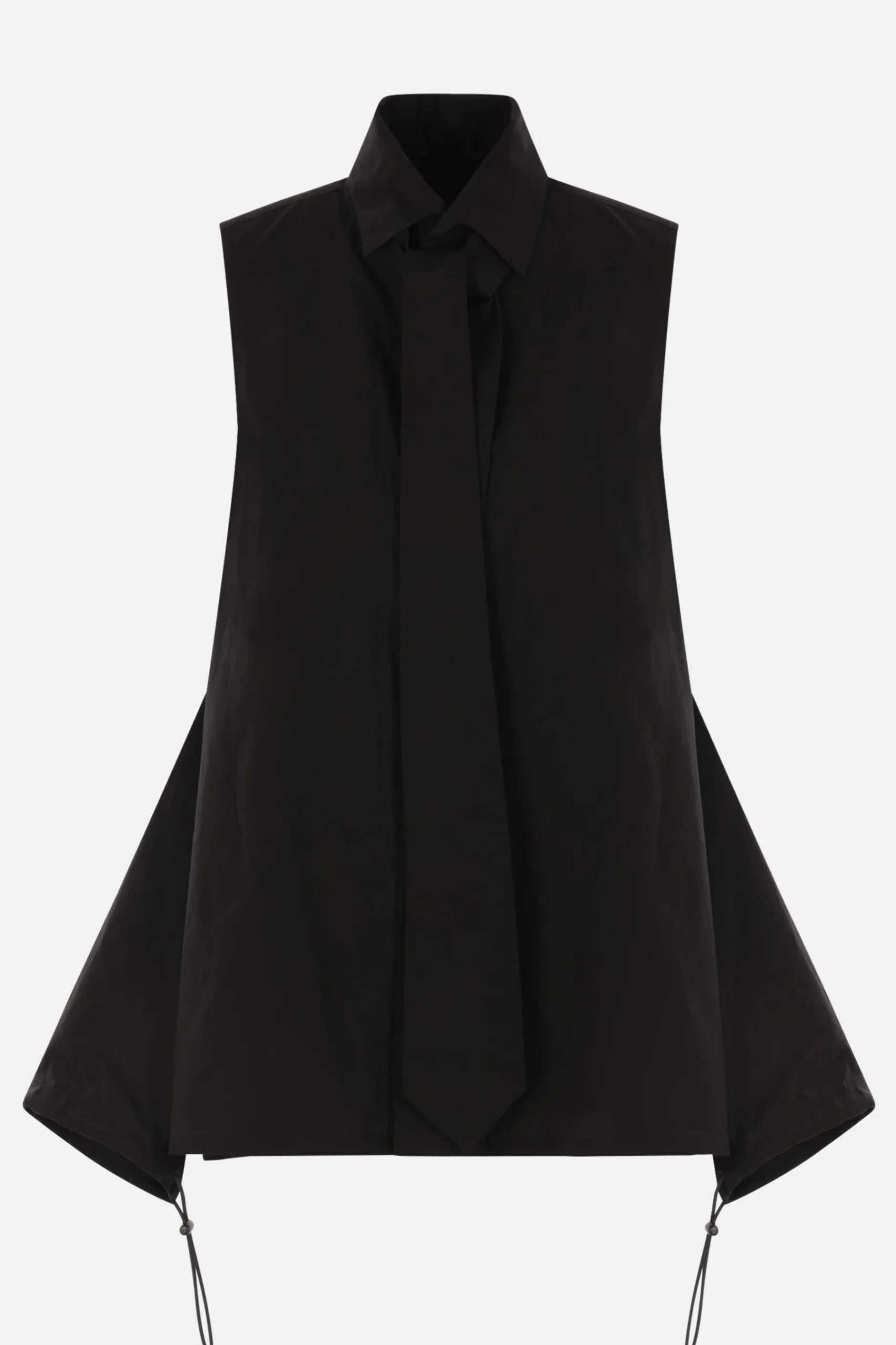 Women YOHJI YAMAMOTO poplin sleeveless tie shirt