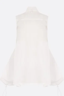 Women YOHJI YAMAMOTO poplin sleeveless tie shirt