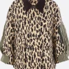 Women SACAI printed canvas and nylon jacket
