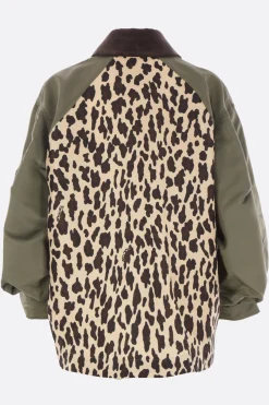 Women SACAI printed canvas and nylon jacket