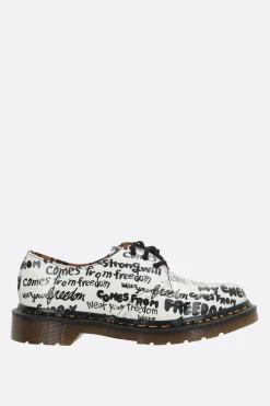 Women COMME DES GARÇONS COMME des GARÇONS printed smooth leather derby shoes