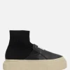 MM6 pull-on sneaker in leather and stretch knit