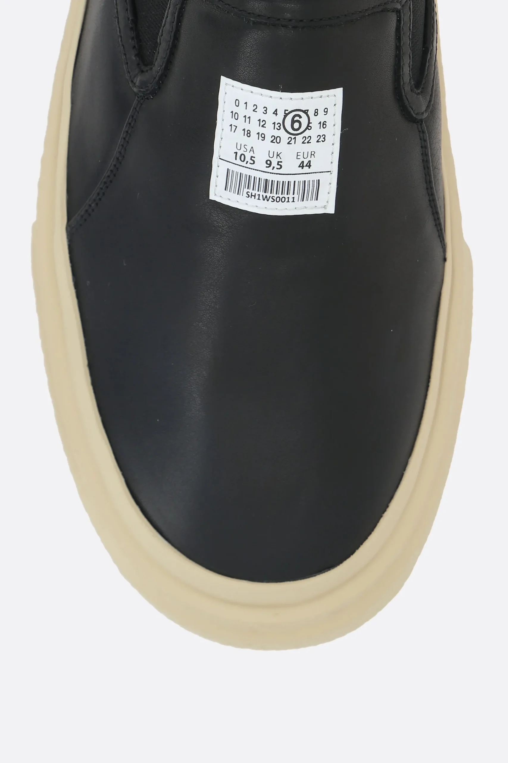 MM6 pull-on sneaker in leather and stretch knit