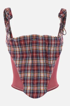 Women VIVIENNE WESTWOOD Puppy Corset top in check linen
