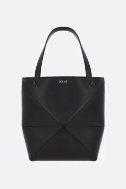 Women LOEWE Puzzle Fold mini smooth leather tote bag