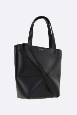 Women LOEWE Puzzle Fold mini smooth leather tote bag