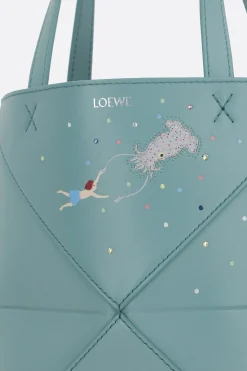 Women LOEWE Puzzle Fold mini tote bag in shiny leather