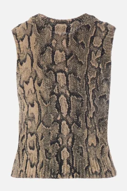 Women DRIES VAN NOTEN python print knit vest