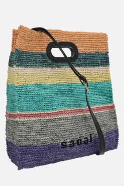 Women SACAI raffia medium shopping bag