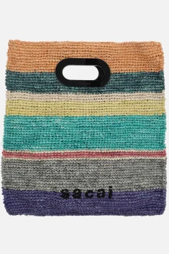 Women SACAI raffia medium shopping bag