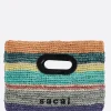Women SACAI raffia small shopping bag