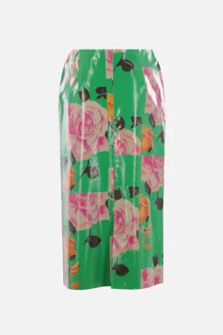 Women ZOMER Rekina pencil skirt in printed leather
