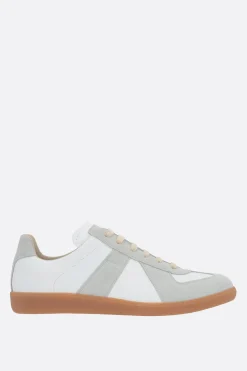 MAISON MARGIELA Replica smooth leather and suede sneakers