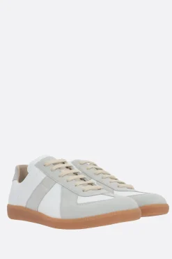 MAISON MARGIELA Replica smooth leather and suede sneakers