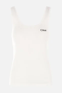 Women CHLOÉ rib jersey tank top