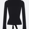 Women BALENCIAGA rib knit turtleneck with ribbons