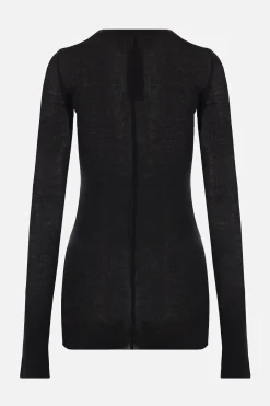 Women RICK OWENS ribbed jersey long-sleeved t-shirt
