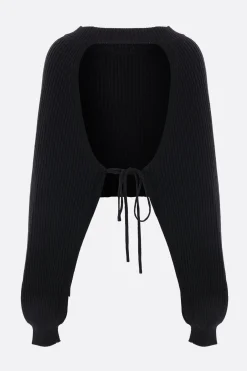 Women YOHJI YAMAMOTO ribbed knit cropped top