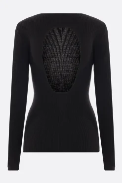 Women RICK OWENS ribbed knit top with cut-out
