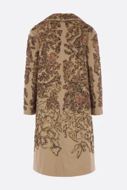 Women DRIES VAN NOTEN Ricca coat in embroidered gabardine