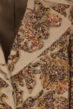 Women DRIES VAN NOTEN Ricca coat in embroidered gabardine