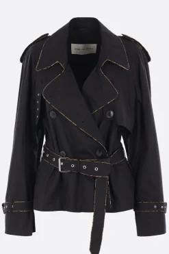 Women DRIES VAN NOTEN Risto short trench coat in cotton
