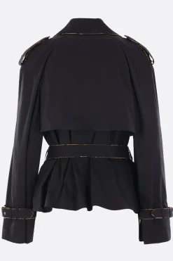 Women DRIES VAN NOTEN Risto short trench coat in cotton