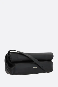 Women JIL SANDER Rollup small smooth leather shoulder bag
