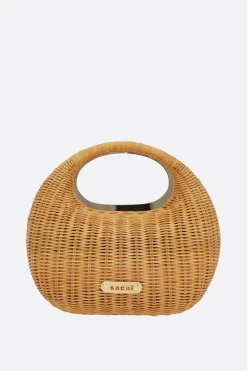 Women SACAI Round handbag in rattan