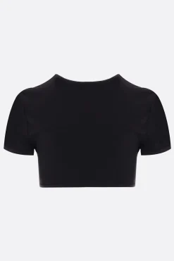 Women CHRISTOPHER ESBER Ruched Orbit lycra cropped top