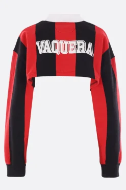 Women VAQUERA Rugby cropped sweatshirt in striped jersey