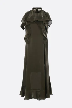 Women SACAI satin and chiffon sleeveless dress