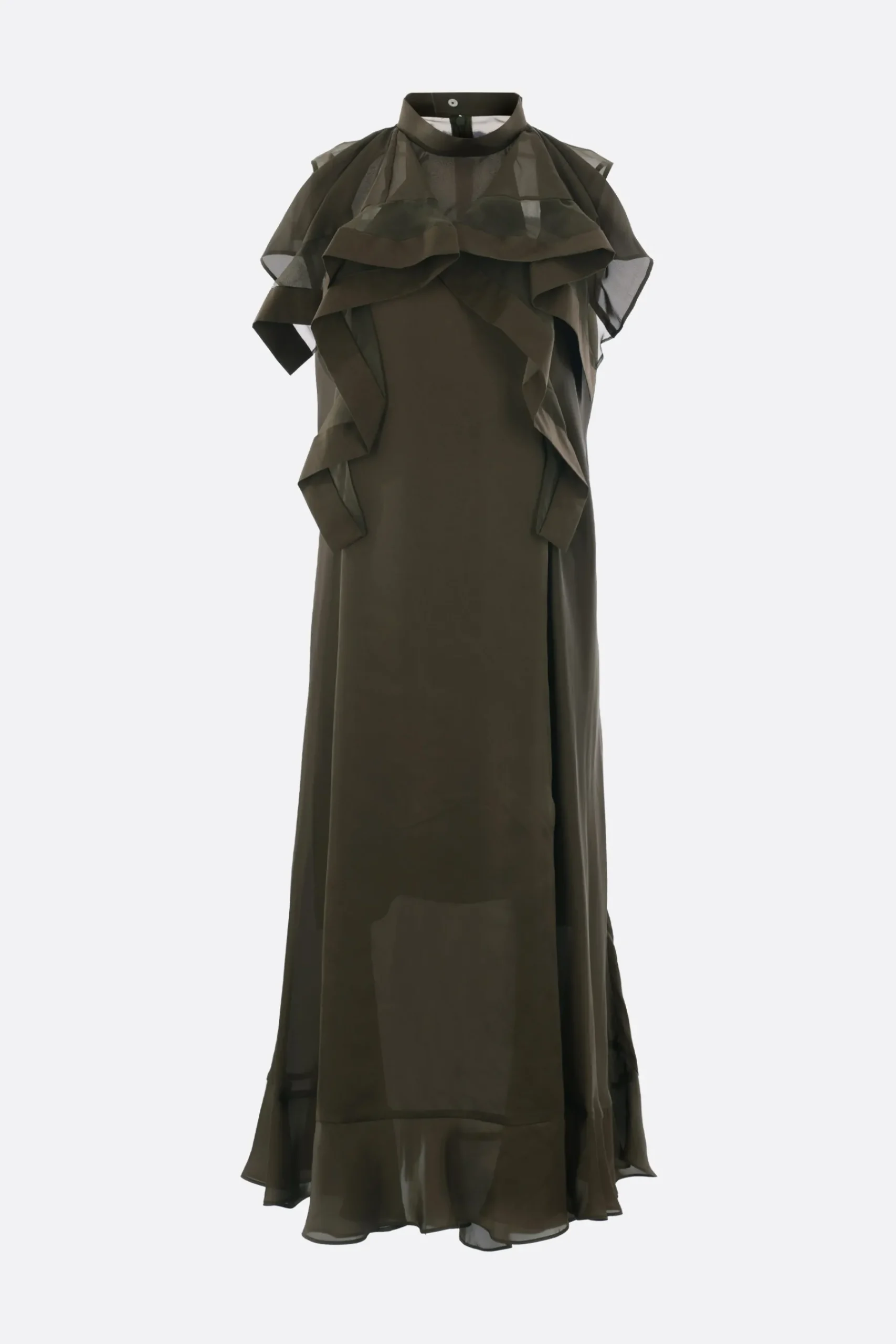 Women SACAI satin and chiffon sleeveless dress