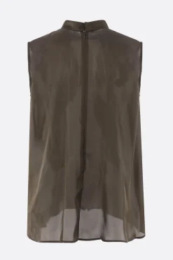 Women SACAI satin and chiffon sleeveless top